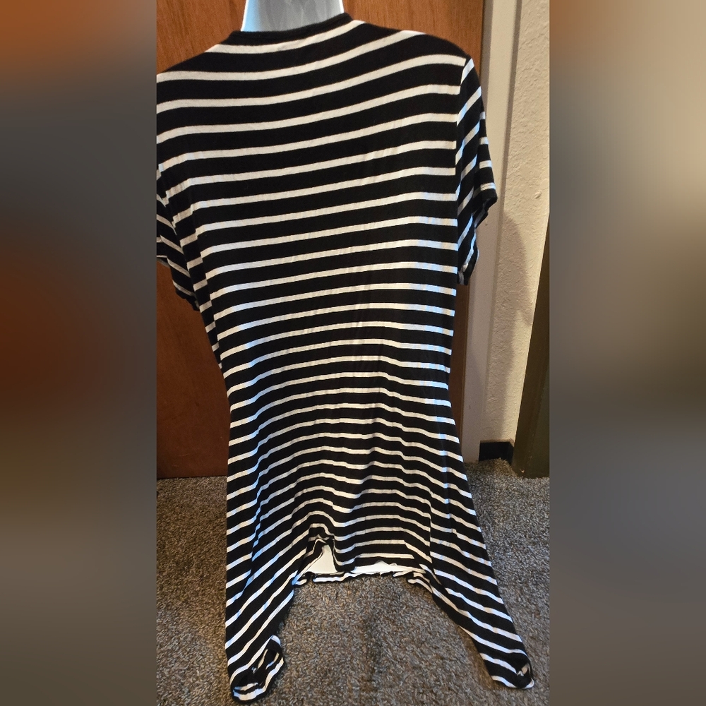 Cable & Gauge Black & White Striped Tunic SzL - Picture 6 of 7